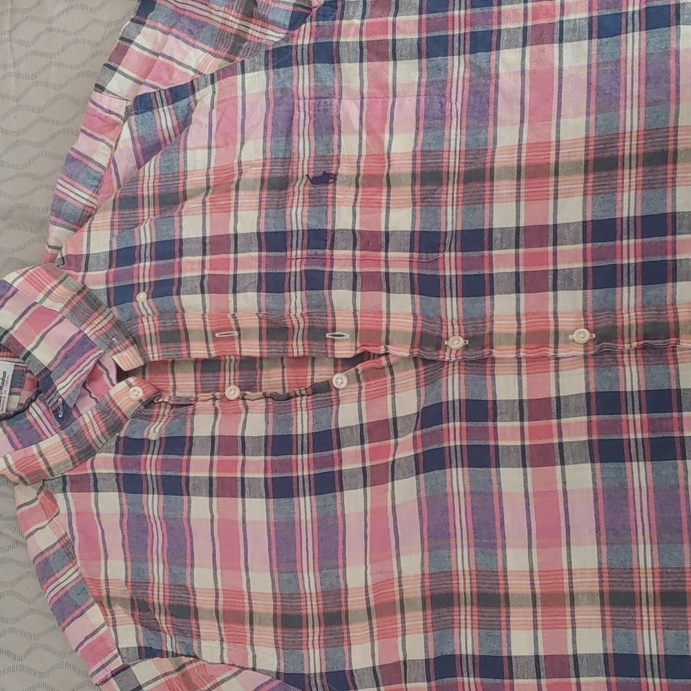 Plaid button down polo